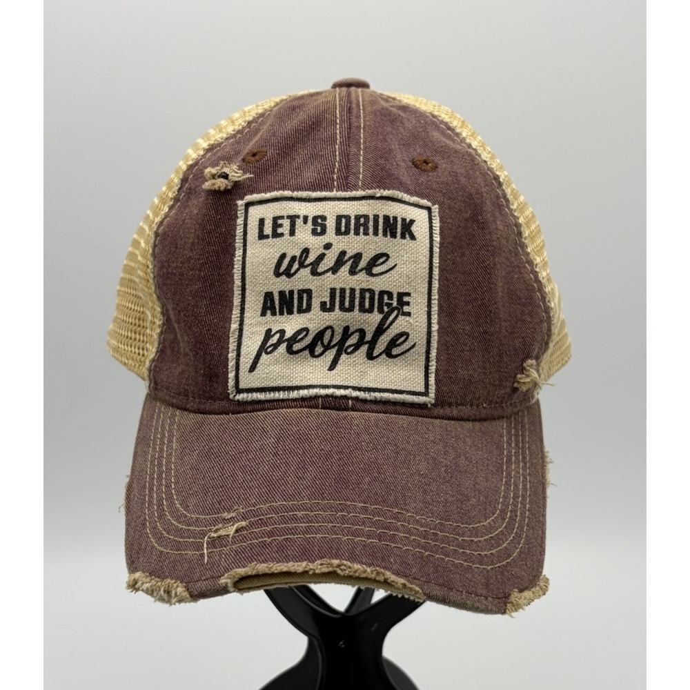 Let's Drink Wine And Judge People Trucker Hat Snapback OS‎ Adjustable Headmost